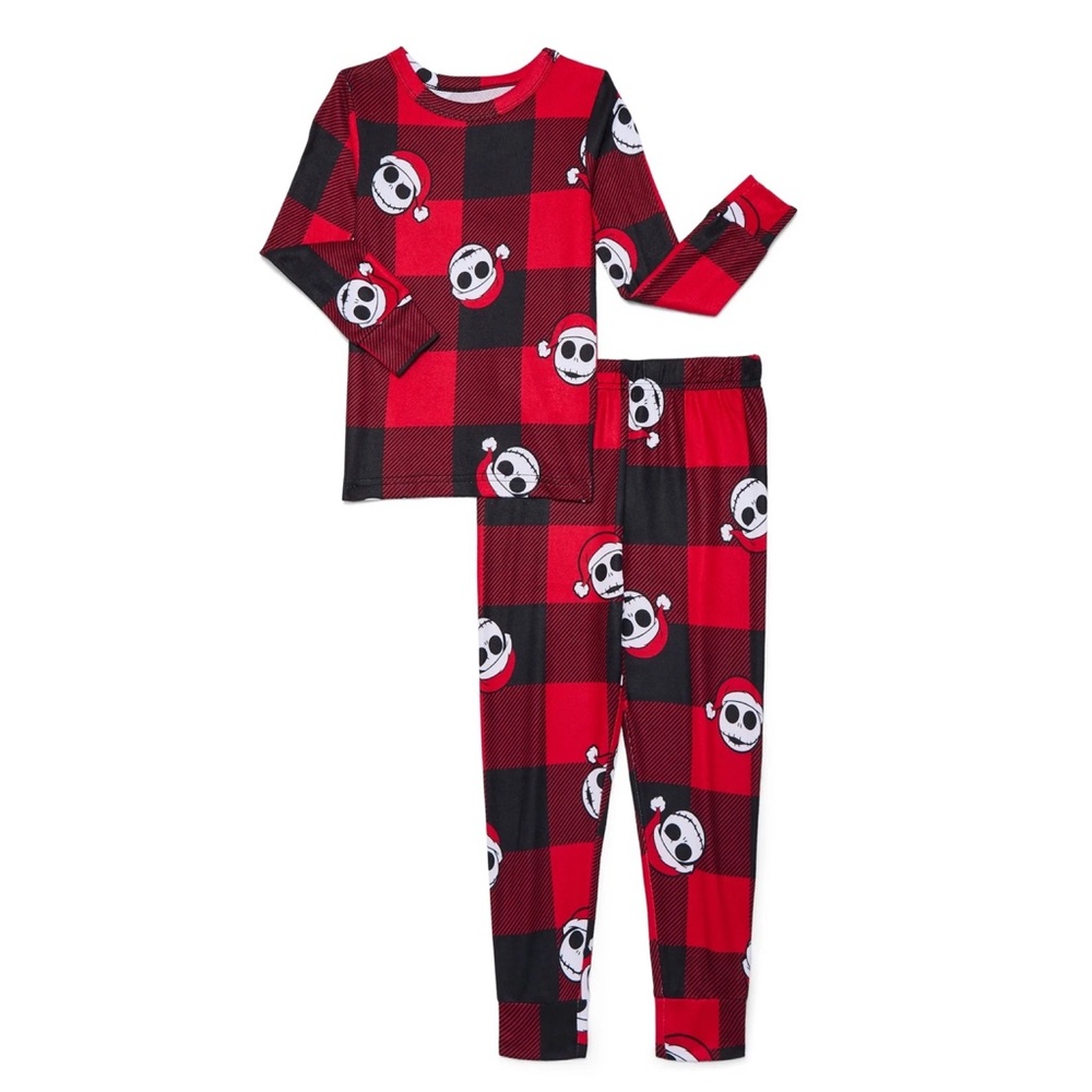 Disney Jack Skellington Nightmare before Christmas Plaid Pajama Set Size 10